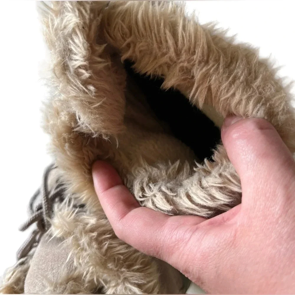 AEO • Green Faux Fur Rain Duck Boot